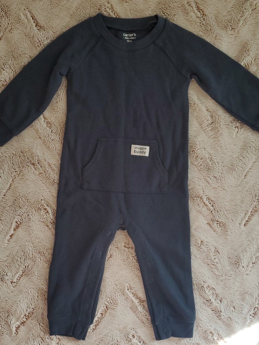 Carter's Dark Blue Snuggle Buddy One-Piece